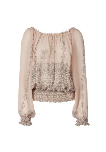 APART Damen Shirt/ Langarmshirt Chiffon-Tunika, 346983, Gr. 38, Natur (skin-schwarz) Preisvergleich
