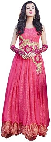 Whatshop Women's Bollywood Designer Floor Length Gown Free Size Peach