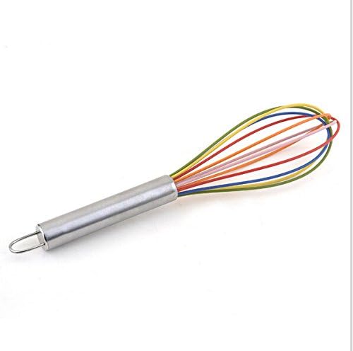 WFU® Silicone Whisk, [10-Inch] Balloon Whisk Beater Blender for Eggs Milk(Rainbow)