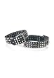 Round Multi Row Studded Ankle Cuff (Black-1)