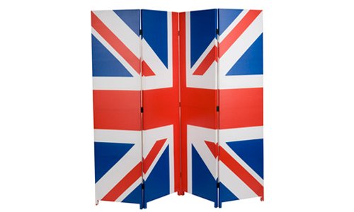 Ethos Cool Britannia Union Jack Canvas Paravent/&nbsp;Raumteiler, 4-teilig