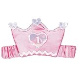 1st Birthday Pink Satin Elastic Tiara