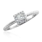 41f069J7VtL. SL160  14k White Gold Round & Princess Cut Diamond Bridal Ring Band