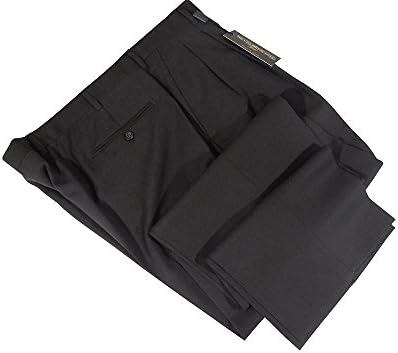 Mens Silvio Bresciani Pleated Charcoal Gray Super 100 Wool Italian Dress Pants 32
