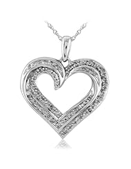Dia-dem Sterling Silver Diamond Heart Pendant (1/3 cttw, IJ Color, I2I3 clarity)