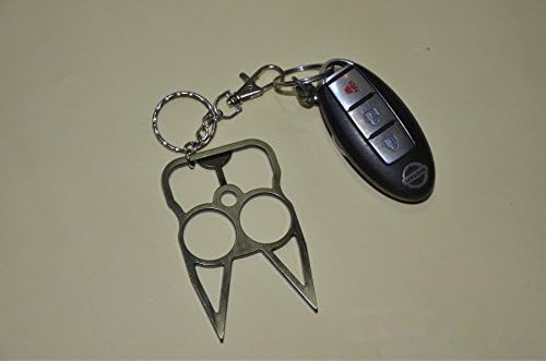 AnHua®Women's Self Defense Metal Cat Self Defense Keychain Key Ring Holder Personal Prodection Tool (Brown)