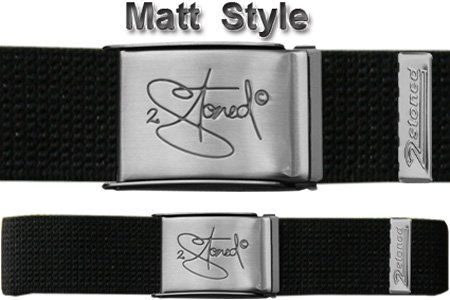 Original 2stoned Gürtel 4cm mit matter Schnalle in Schwarz