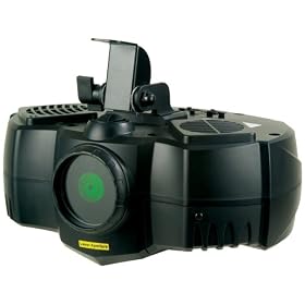 American DJ 4.9mW green laser built in programs produces 32 geometrical shapes by 
