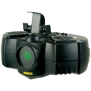 American DJ 4.9mW green laser built in programs produces 32 geometrical shapes by