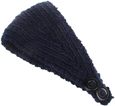 Sunko Handmade Women Ear Warmer Headwrap Double Color Headband Knit Flower Hairband