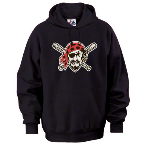 MLB Men's Pittsburgh Pirates Suede Tek Long Sleeve Hooded Fleece Pullover (Black, X-Large)
