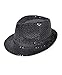 Buckletown Sequined Fedora Hat (black)