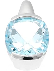 Sterling Silver 12x12mm Genuine Sky Blue Topaz Pendant