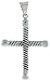 Sterling Silver Rope Design Cross Pendant 1 1/4 (32mm)