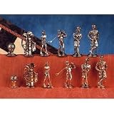 Golfer Pewter Chessmen (Metal and Gold) (2 1/8H x 13 1/2W x 12 3/4D)