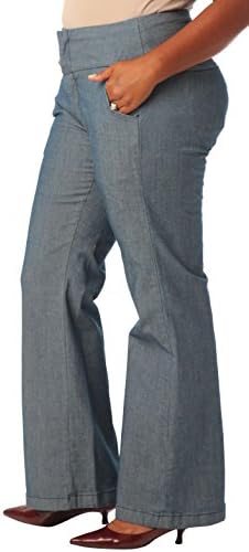 Cate 3 Snap High Rise Trouser Jeans in Steel Blue Size 14, 34in Inseam
