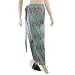 Teal Cotton Wrap Around Skirt with Ganesh Elephant designs