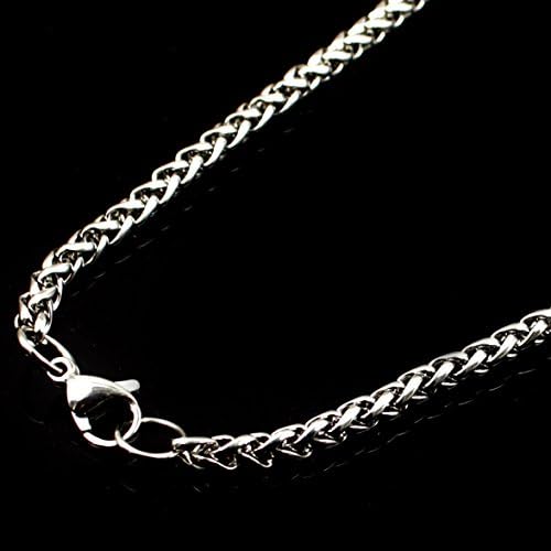 Dixivi Jewelry 4mm Men's Stainless Steel Braided Link Chain Necklace (16-40 Inches Available)