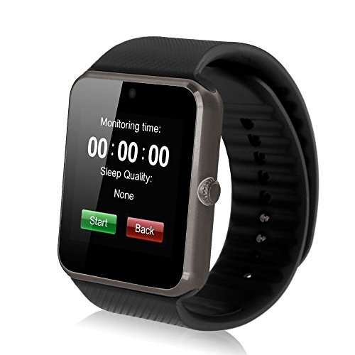 SoyanÂ® GT08 Bluetooth Smart Watch GSM Quadband Wrist Watch Phone with SIM Card Slot for Android Samsung HTC LG(Full Functions) IOS iPhone 5/5s/6/plus(Partial functions) Color Silver