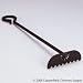 Ash & Coal Rake Hoe for Fireplace Hearth Woodstove with Stylized Sun or Floral cut-out pattern - BLACK
