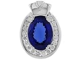 14K White Gold Tanzanite and Diamond Pendant
