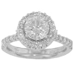 1.90 ct. TW Round Diamond Engagement Ring in Platinum Halo Accent Mount