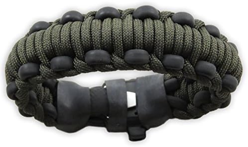 Mountaineer Paracord Survival Bracelet - Made in the USA - High Quality Paracord Bracelet Survival Kit (Olive Drab, 7.0" Medium)