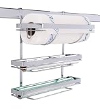 Wenko 5810100 K&uuml;chenrollenhalter Trio - Zubeh&ouml;r f&uuml;r Structura-Relingsystem, f&uuml;r 3 Rollen, Chrom, 33 x 32 x 16 cm