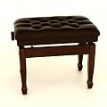 Cadenza Adjustable Piano keyboard Stool Polished Walnut Real Leather -FS501WAL L