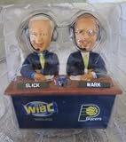 2003 Bobby (SLICK) Leonard Mark Boyle Indiana Pacers Radio Team Bobble Bobblehead.NEW IN ORIGINAL FACTORY PACKAGING.MANUFACTURED BY FOREVER COLLECTIBLES