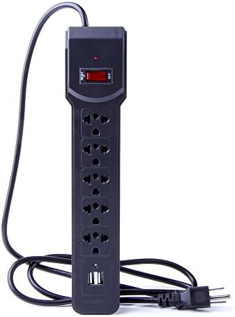 XDTZ 8pcs 5 AC Power Outlets Socket Strip Dual USB Charger Ports with Lightningproof Surge Protector US Plug