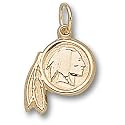 LogoArt Washington Redskins 10kt 1/2 Inch X 1/2 Inch Gold Charm