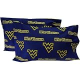West Virginia Mountaineers King Pillow Case Set