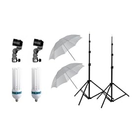 StudioHut 300W Continuous Photography & Video Lighting Kit with soft white umbrellas & light stands