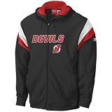 Reebok New Jersey Devils Black Top Shelf Full Zip Hoody Sweatshirt