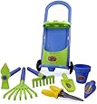 Garden Cart & Gardening Tools for Kids with Rake, Shovel, and Bucket Set