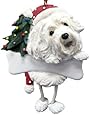 Havanese Ornament with Unique "Dangling Legs" Hand Painted and Easily Personalized Christmas Ornament