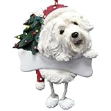 Havanese Ornament with Unique "Dangling Legs" Hand Painted and Easily Personalized Christmas Ornament