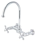 Elements of Design New Orleans Oil Rubbed Bronze Wall Mount Kitchen Faucet with Metal Lever