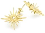 Mizuki 14k Gold and Diamond Sunburst Post Earrings Mizuki 14k Gold and Diamond Sunburst Post Earrings
