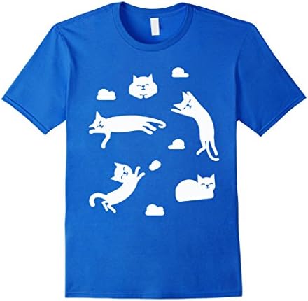 Men's Cat Clouds Graphic Designer - TShirt Medium Royal Blue