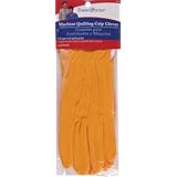 Fons and Porter Machine Quilting Grip Gloves, Large, Gold, 1-Pair