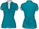 HEART SOUL Stretch Lace Ruffle Front Shirt
