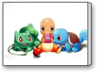 ArtShop Gallery Wrapped Japanese Anime Bulbasaur Charmander And Squirtle Custom Modern Art Painting Wall Decor Canvas Print