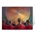 Young Monks with Gong (oil on canvas) by.. - Greeting Card (Pack of 2) - 7x5 inch - Art247 - Standard Size - Pack Of 2