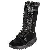 41f0r6cyO9L. SL160  Skechers Womens Shape Ups Elasticity Fitness Boot,Black Suede,7 M US