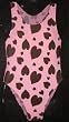 Girls 1 PC T-Back Pink/Brown Hearts