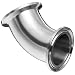 Dixon B2KMP-R150 Stainless Steel 316L Sanitary Fitting, 45 Degree Clamp Elbow, 1-1/2" Tube OD