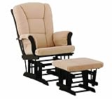 Stork Craft Tuscany Glider and Ottoman, Black/Beige
