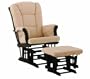 Stork Craft Tuscany Glider and Ottoman, Black/Beige